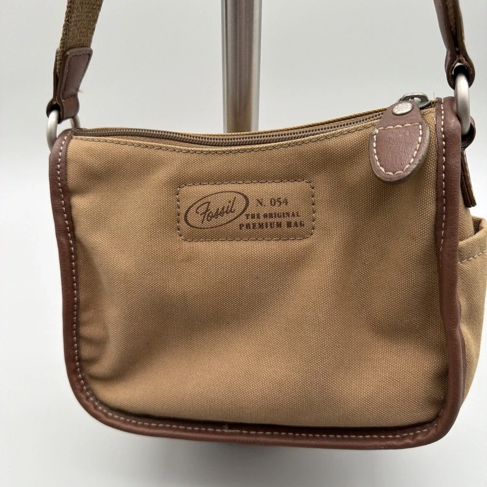 Y2K Fossil Womens # 054 The Original Premium Bag Canvas And Leather